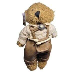 Hermann Teddy Vintage German Plush Collectible 9" Teddy Bear With Stand